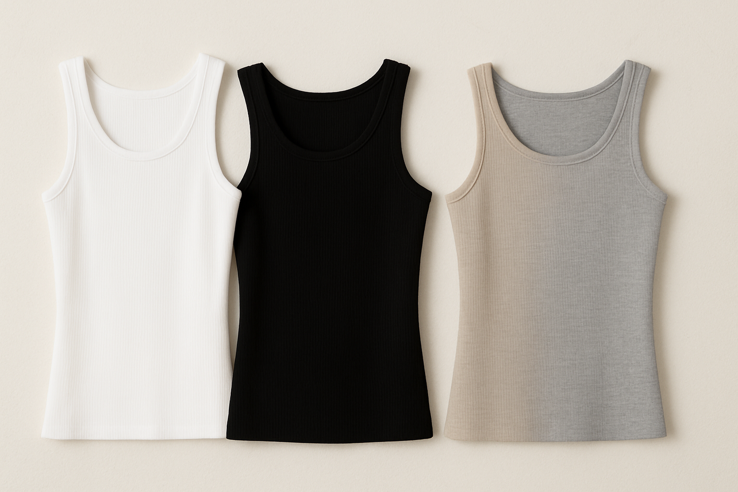 Basic Tank Top – Ribbed, available in neutrals